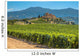 Castle overseeing Vineyard in Rows at a Tuscany Winery Estate, I Wall Mural