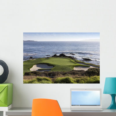 Pebble Beach Golf Course 2 Wall Decal shown on a wall