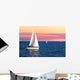 Sailboats at sunset Wall Mural