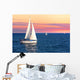Sailboats at sunset Wall Mural