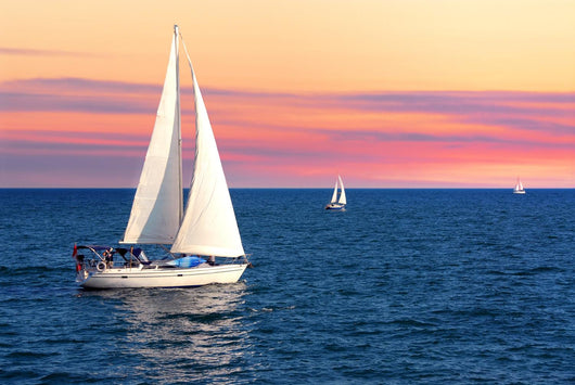 Sailboats At Sunset Wall Decal