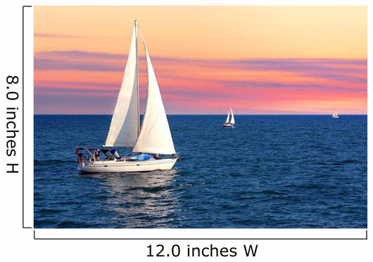 Sailboats at sunset Wall Mural