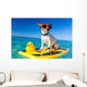 surfing dog Wall Mural