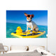 surfing dog Wall Mural