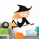 Witches all around - ginger witch girl is riding on a broom Wall Decal