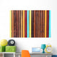 Colorful Stripe Wooden Wall - Wall Decal