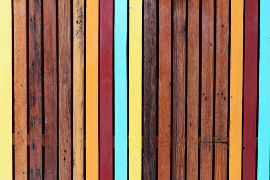 Colorful Stripe Wooden Wall - Wall Decal