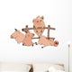 little pigs cartoon Wall Decal
