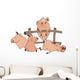 little pigs cartoon Wall Decal