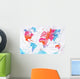 Watercolor World Map Pink Wall Decal