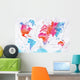 Watercolor World Map Pink Wall Decal