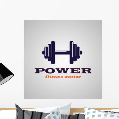 Fitness Center Wall Decal shown on a wall
