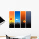 sunrise, noon, sunset and midnight Wall Decal