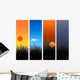 sunrise, noon, sunset and midnight Wall Decal