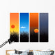 sunrise, noon, sunset and midnight Wall Decal
