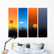 sunrise, noon, sunset and midnight Wall Decal