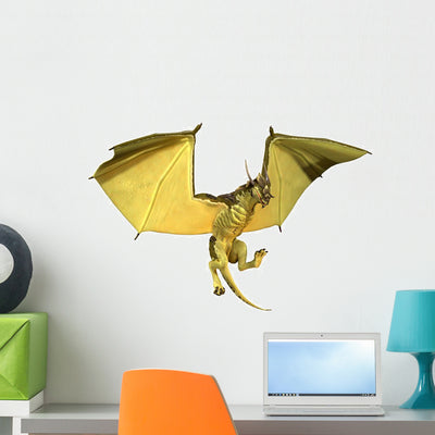 Fantasy Dragon Wall Decal shown on a wall