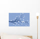 Christmas birds on winter tree, vector Wall Mural