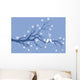 Christmas birds on winter tree, vector Wall Mural