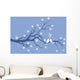 Christmas birds on winter tree, vector Wall Mural