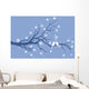 Christmas birds on winter tree, vector Wall Mural