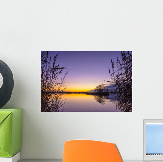 Silhouette Reed with Serene Wall Decal