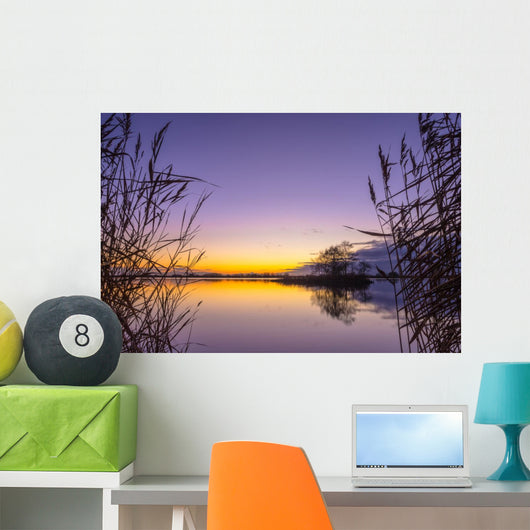 Silhouette Reed with Serene Wall Decal