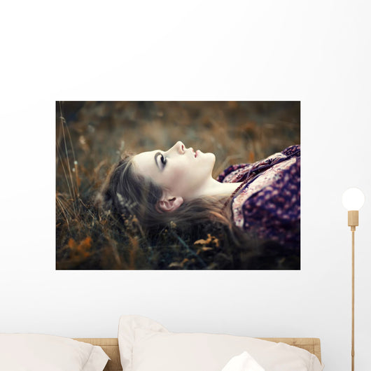beautiful hippie girl Wall Mural