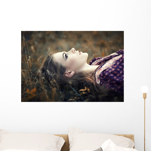 beautiful hippie girl Wall Mural