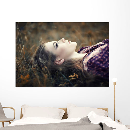 beautiful hippie girl Wall Mural