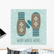 Vintage knitted mittens, Christmas card Wall Mural