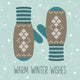 Vintage Knitted Mittens, Christmas Card Wall Decal