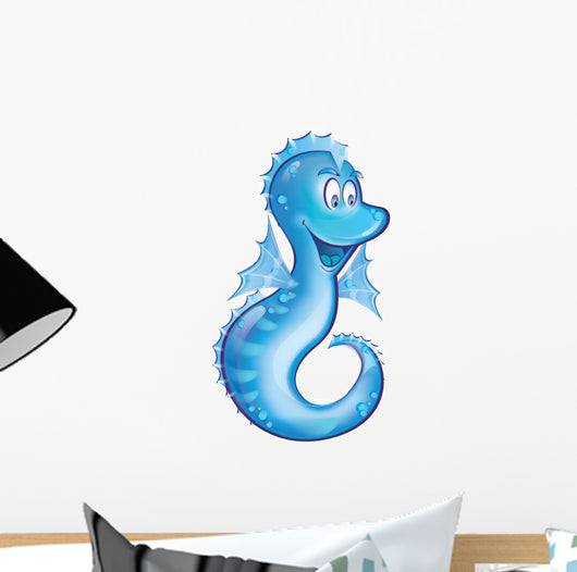 Cute Sea Horse Cartoon Wall Decal