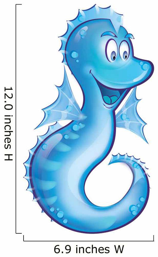 Cute Sea Horse Cartoon Wall Decal