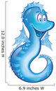 Cute Sea Horse Cartoon Wall Decal