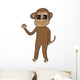 Happy Waving Monkey Wall Decal