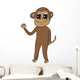 Happy Waving Monkey Wall Decal