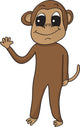 Happy Waving Monkey Wall Decal