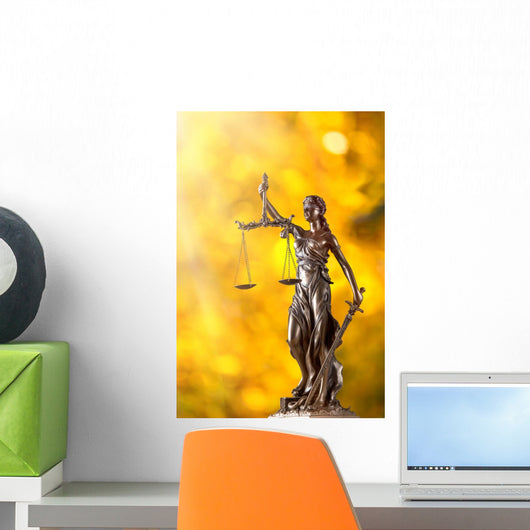 Themis in spotlight - concept of justice. Wall Mural