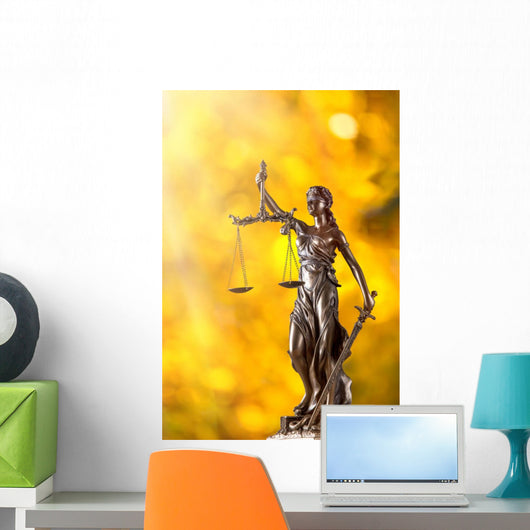 Themis in spotlight - concept of justice. Wall Mural