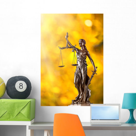 Themis in spotlight - concept of justice. Wall Mural