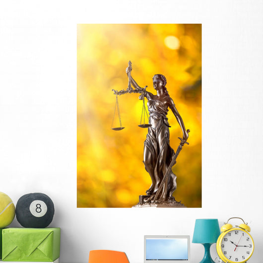 Themis in spotlight - concept of justice. Wall Mural
