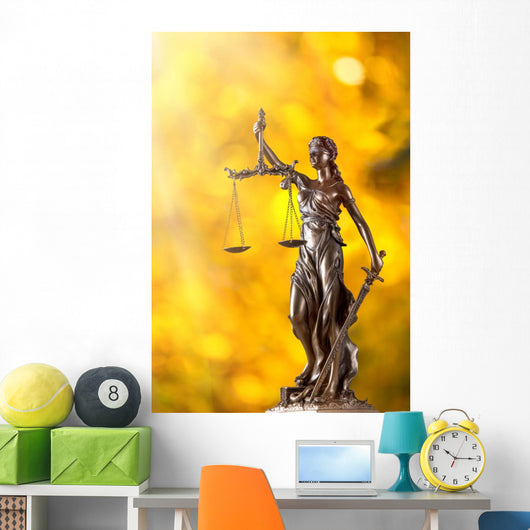 Themis in spotlight - concept of justice. Wall Mural