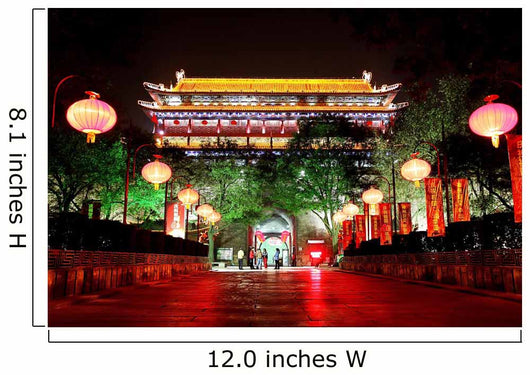 Night scene of South Gate of Xian city, China. Wall Mural