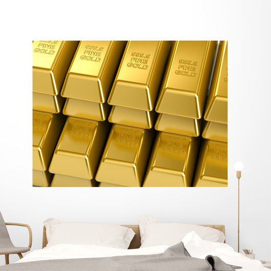 Gold Bars Wall Mural