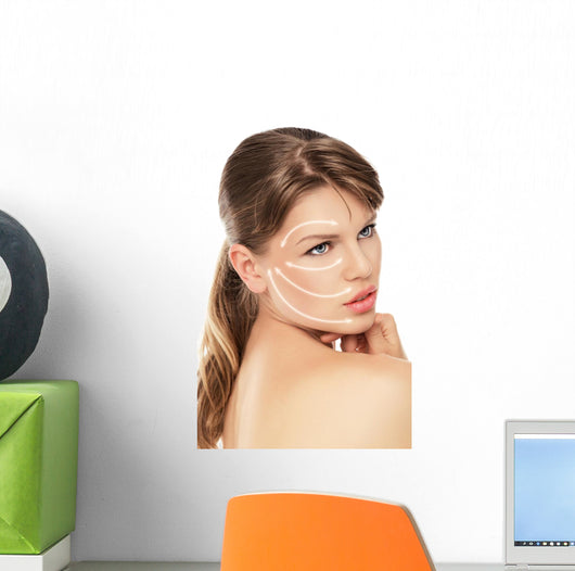 Close-up Portrait Cute Female Wall Decal