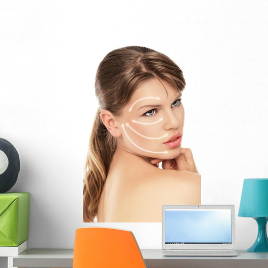 Close-up Portrait Cute Female Wall Decal