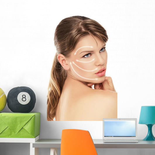 Close-up Portrait Cute Female Wall Decal