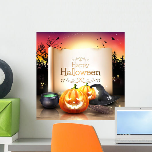 Modern Halloween Greeting Card Wall Decal