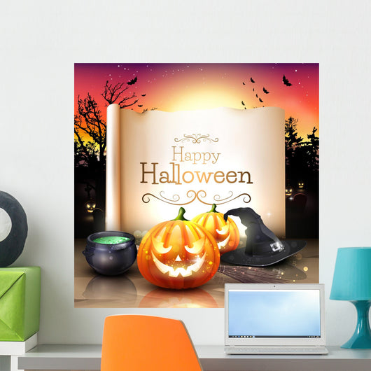 Modern Halloween Greeting Card Wall Decal